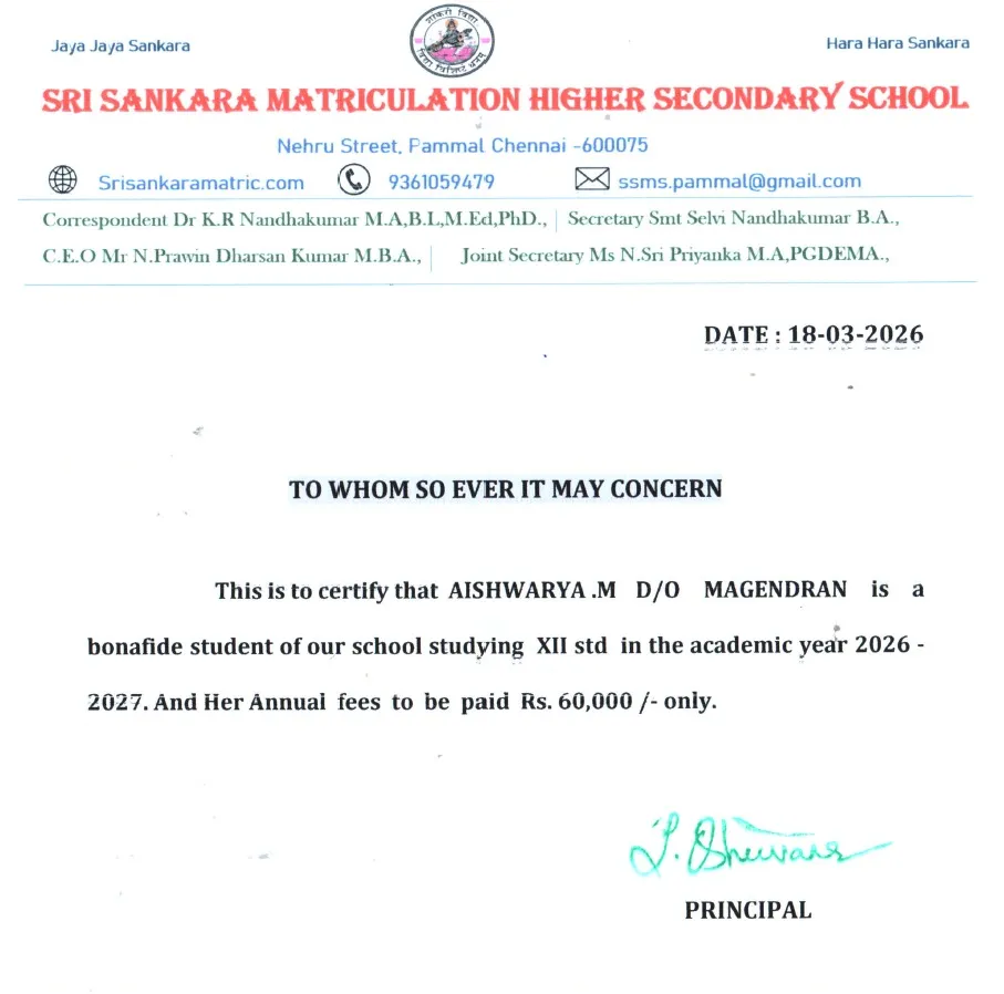 Bonafide Certificate