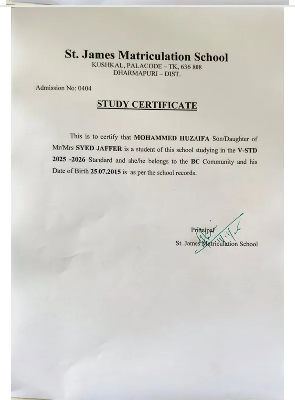 Bonafide Certificate