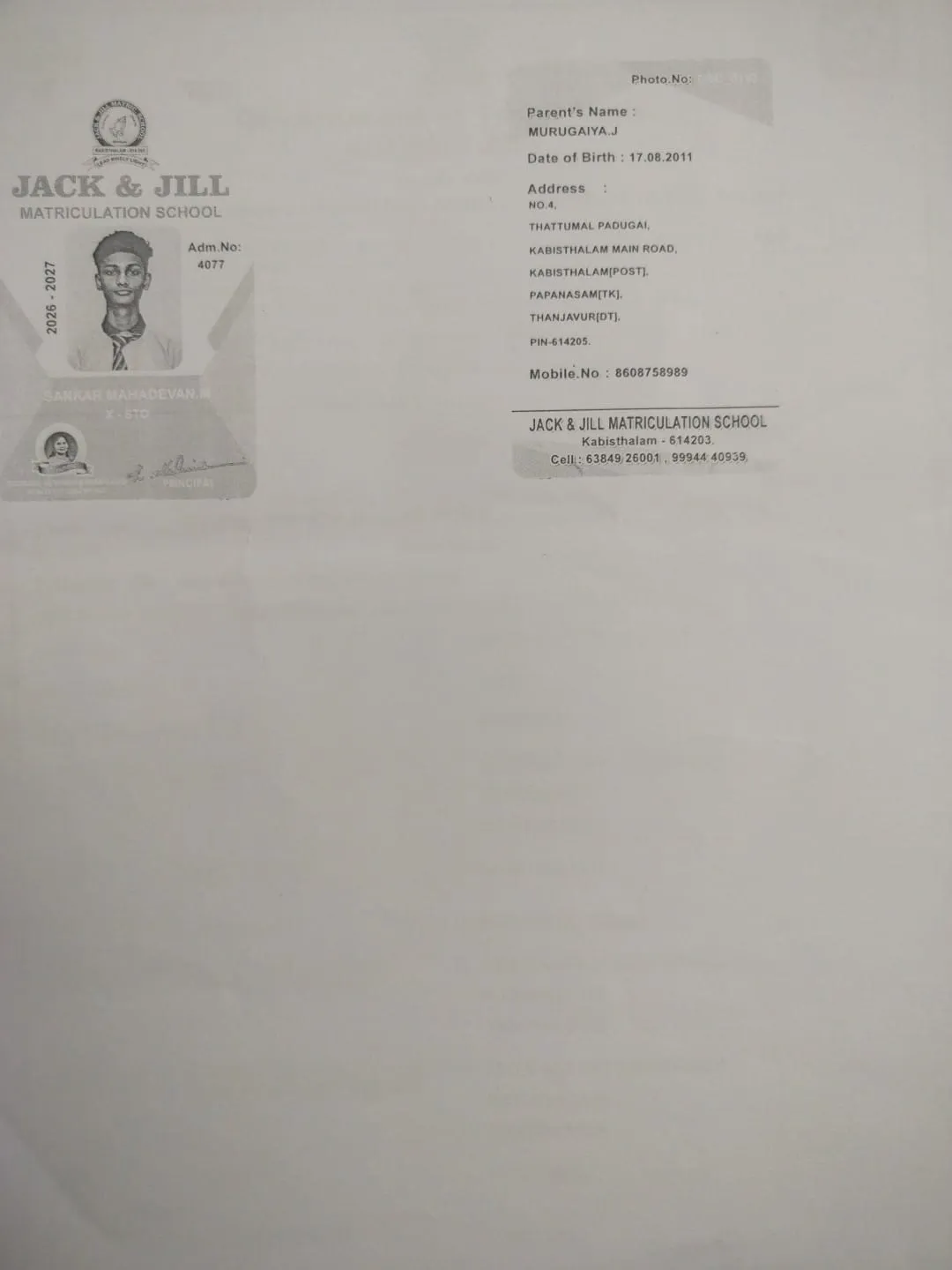 Bonafide Certificate