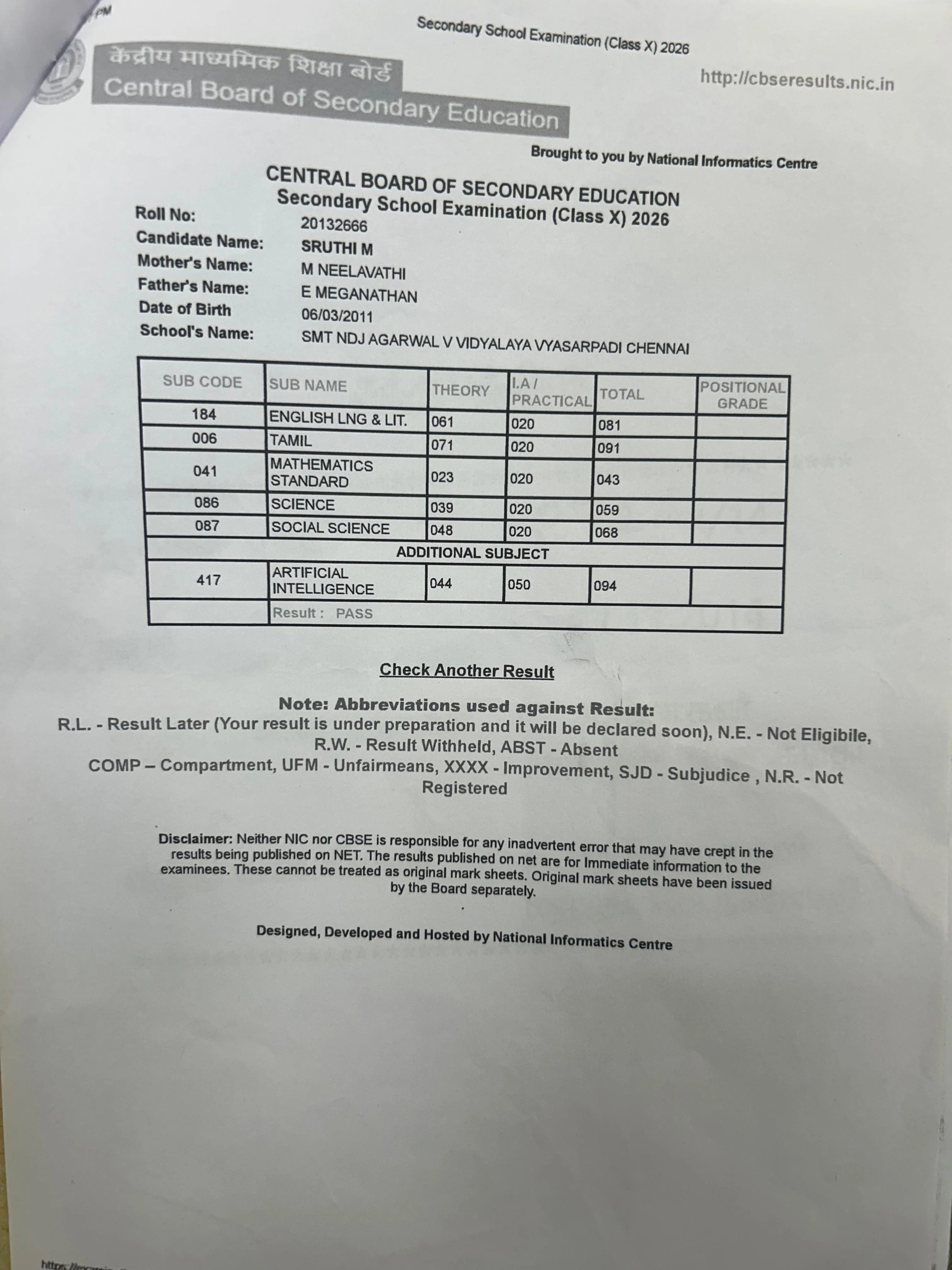 Marksheet