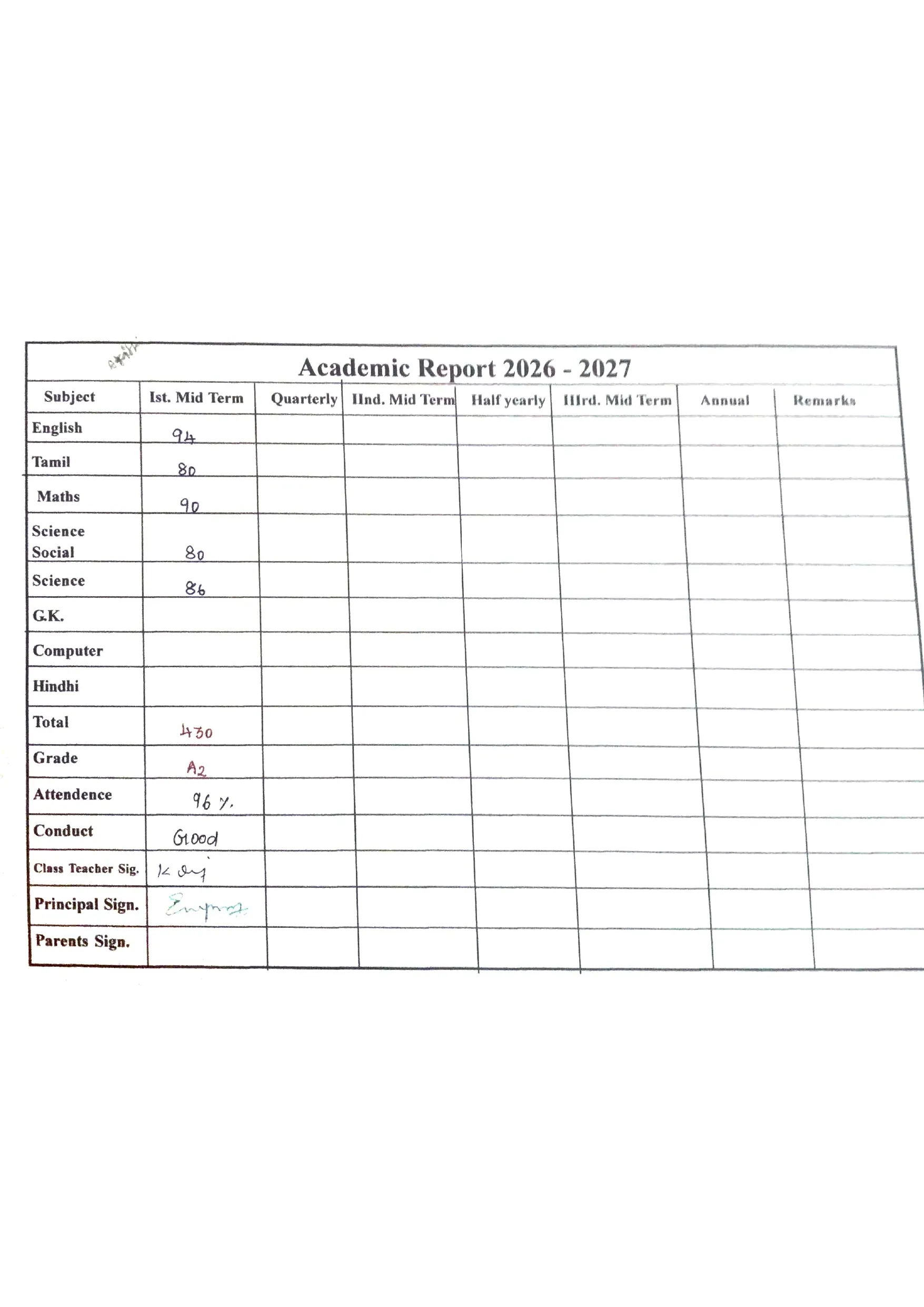 Marksheet