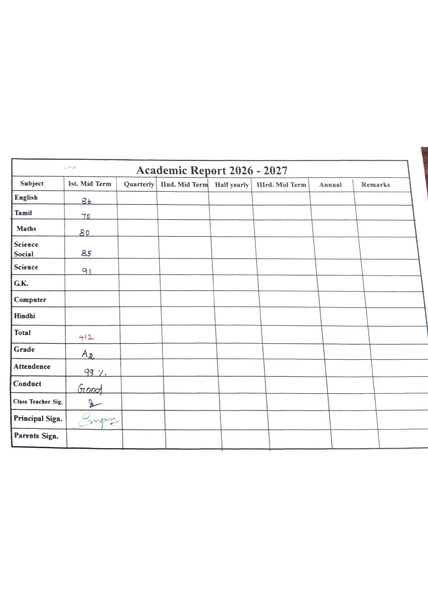 Marksheet