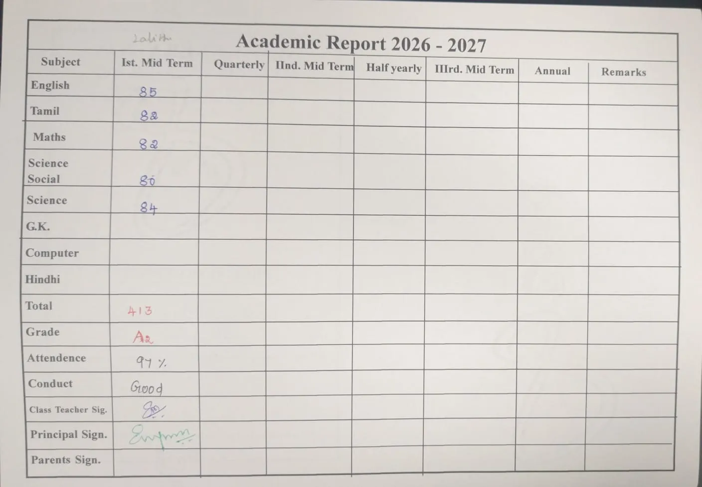 Marksheet